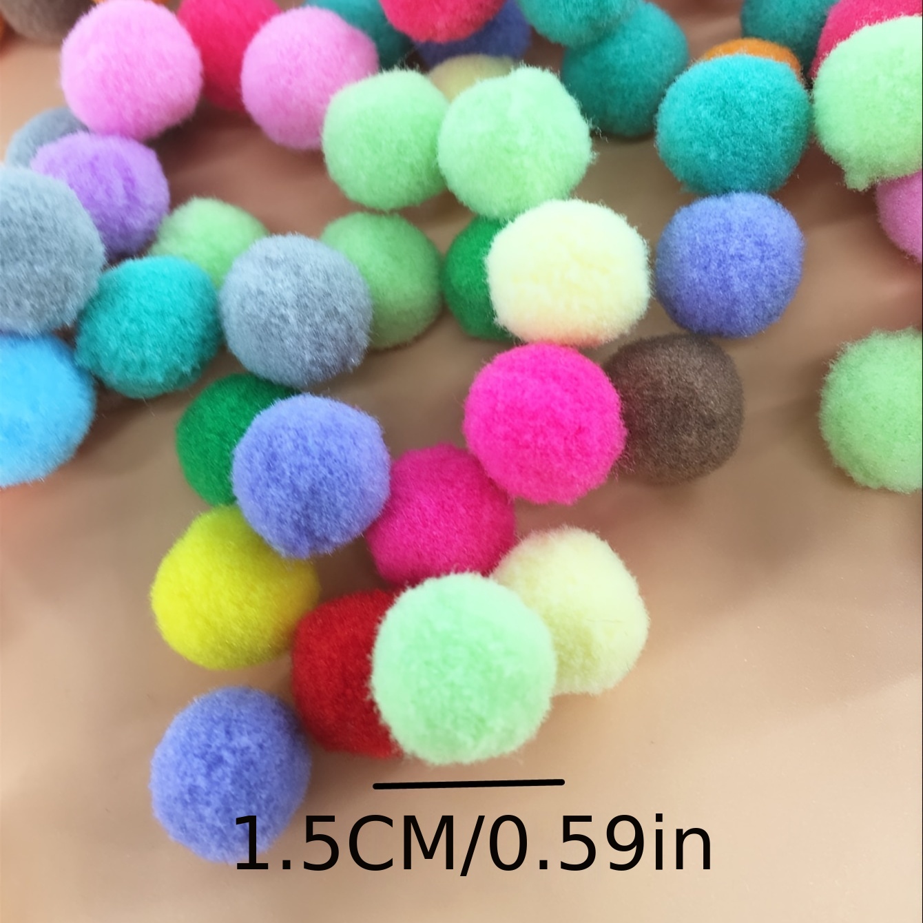Tiitstoy 100 PCS Pom Poms, Soft & Fluffy Puff Balls, Multi-Colored
