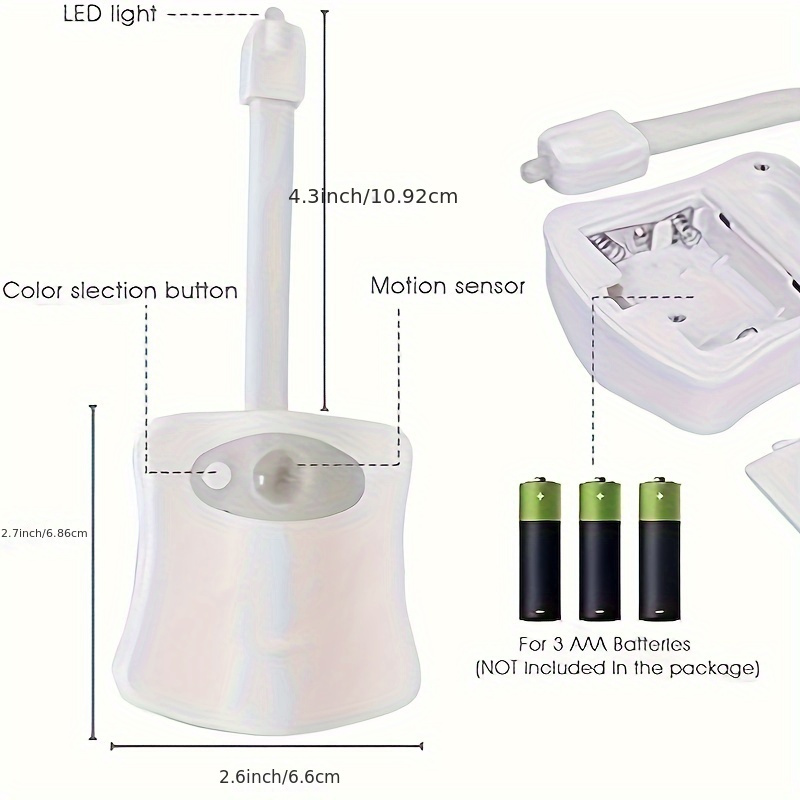 1 pza Luz Nocturna Inodoro Sensor Movimiento Pir Luces - Temu Mexico