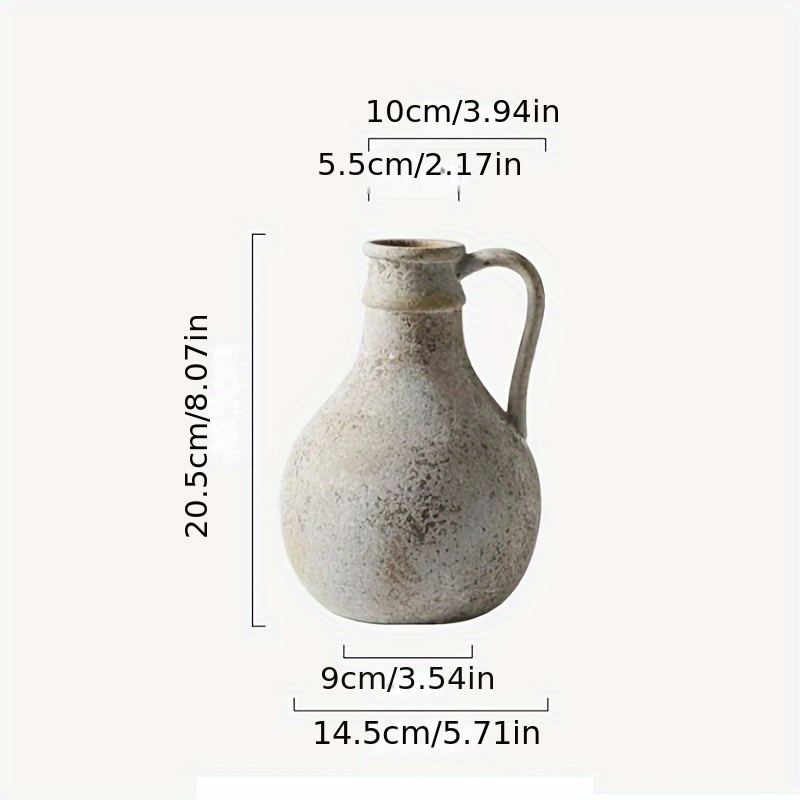 Retro And Nostalgic Handmade Ceramic Vases 20.5cm Home Decoration Vase Table Decoration And Accessories