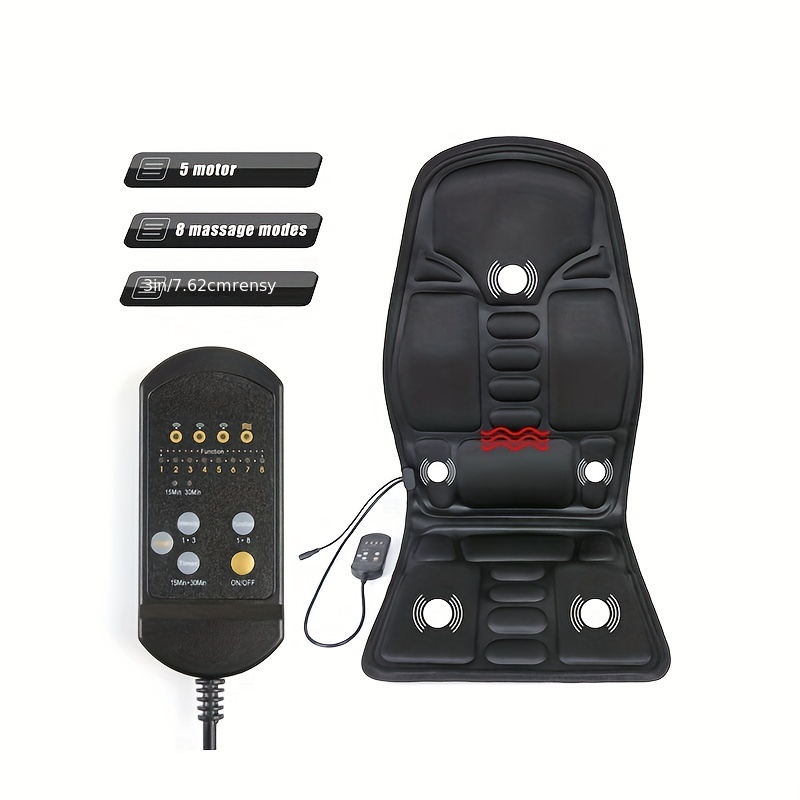 BestMassage 8-Motor Vibration Full Back Heated Car Seat Massager for Home  Office Seat Use 