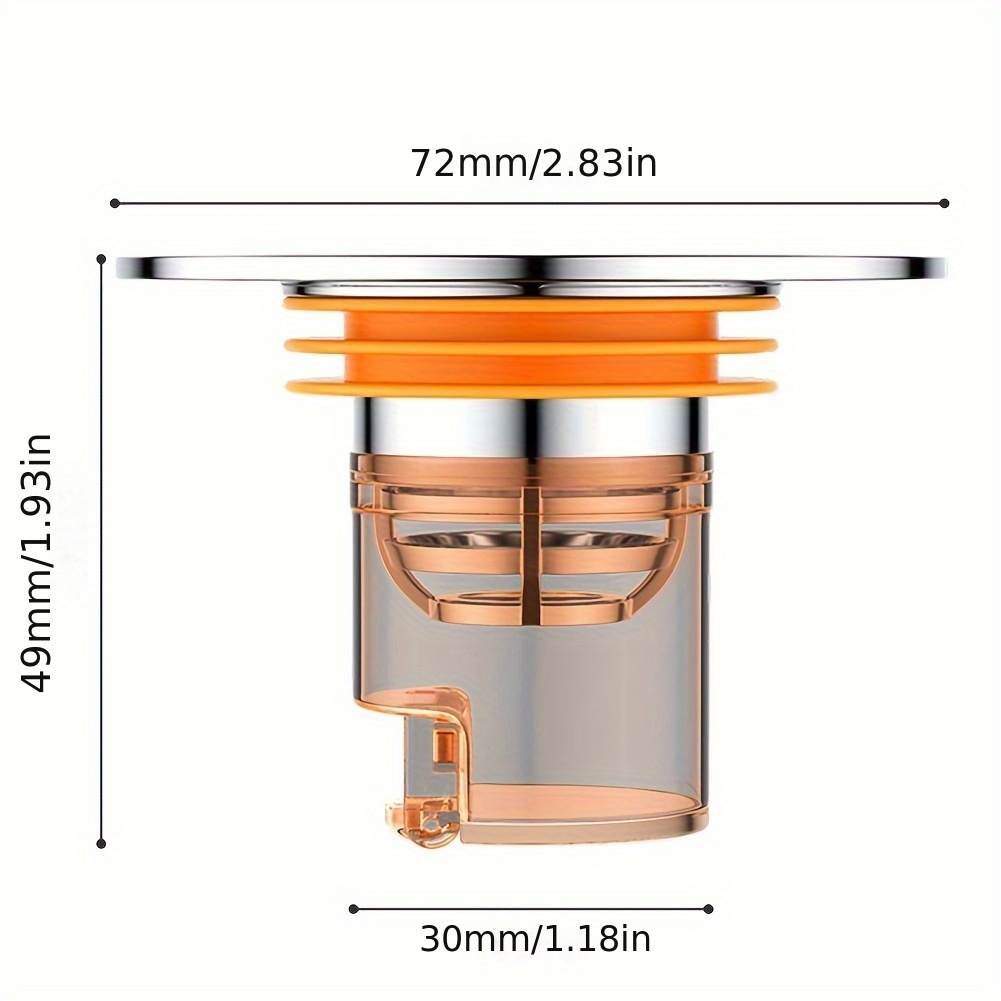 1pc Drain de sol en acier inoxydable, Drain de salle de bain universel avec conception anti-insectes et anti-odeurs, Installation facile pour la maison 2