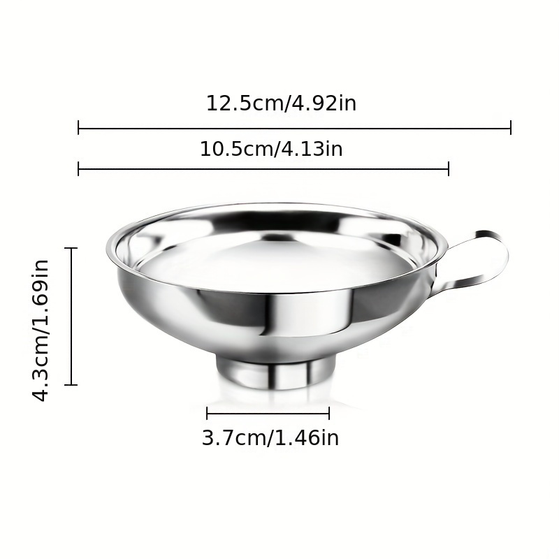 Image of 1pc, Stainless Steel Multifunction Wide Mouth Funnel Large Diameter Funnel Heat Resistant Funnel For Salad Dressing, Oil, Milk, Sauces, , Wines And More, Kitchen Tools - Easy Pouring And Cleaning
