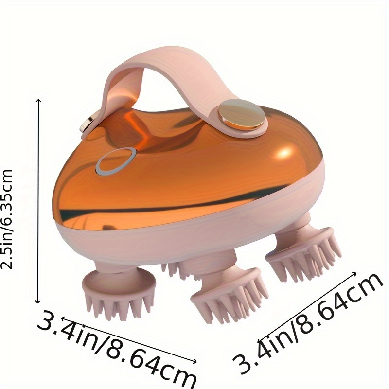 1pc electric scalp massager portable rechargeable handheld anti drop silicone band with 8 removable massage paws     and 2 massage styles ideal gift for women men dogs cats pets massager