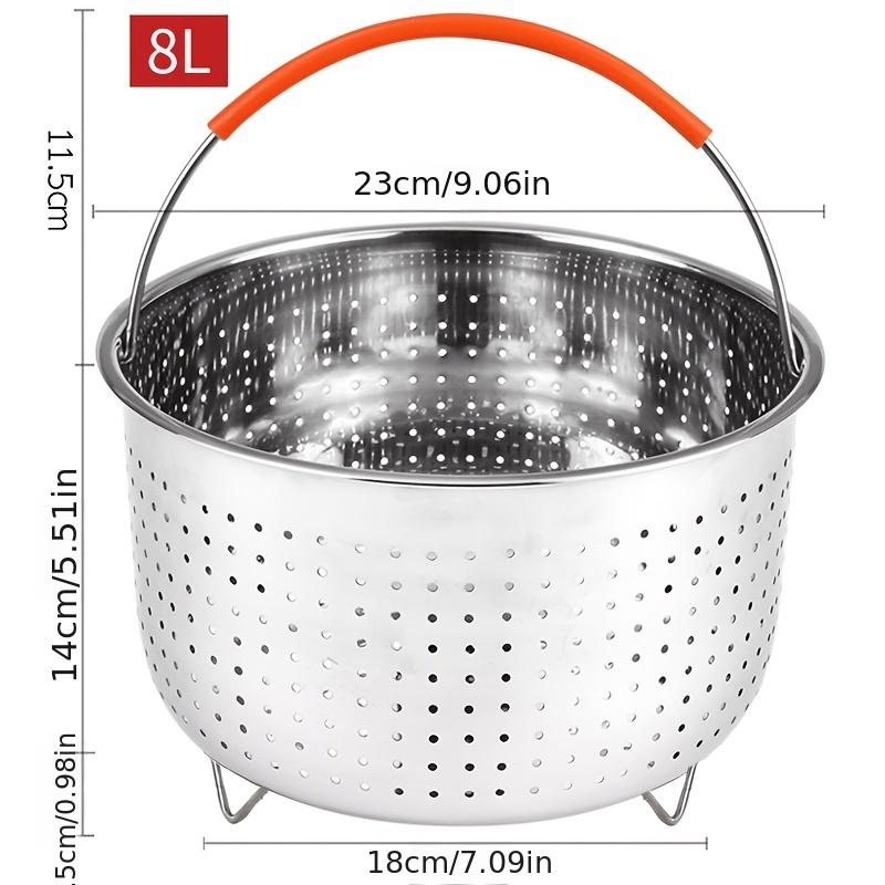 3qt/6qt/8qt Stainless Steel Steamer Basket For Pressure Cookers
