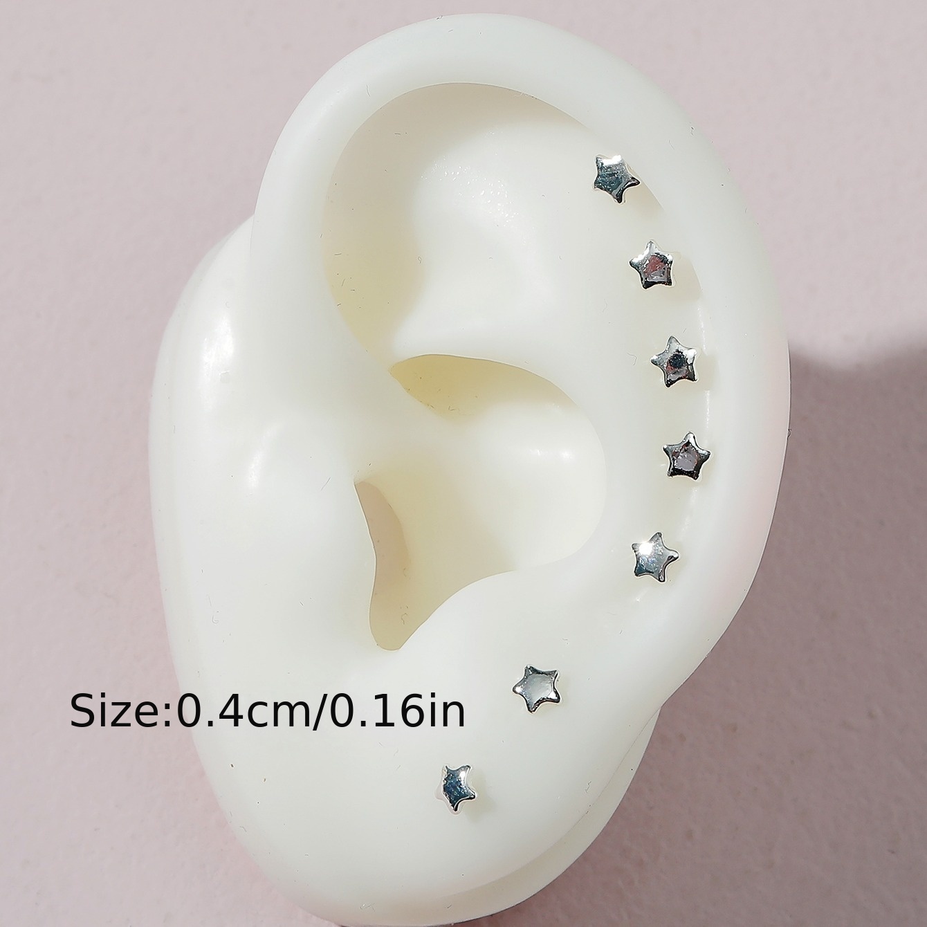 7pcs Star Stud Earrings Set, 14K Plated