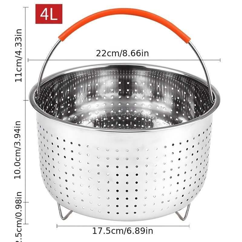 Steamer Insert Steamer Pot Stainless Steel Basket Rice Steamer Pressure Cooker, Size: 17.5 cm