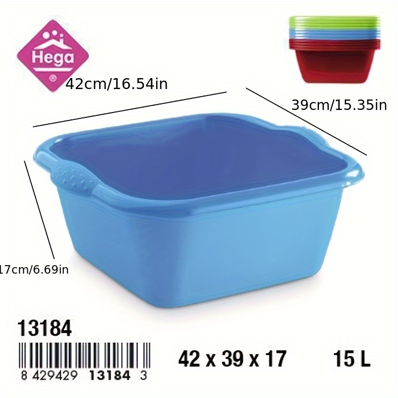 1pc Of Plastic Basin With A Capacity Of 15 , , Durable And Sturdy, Measuring 42cm*39cm*17cm