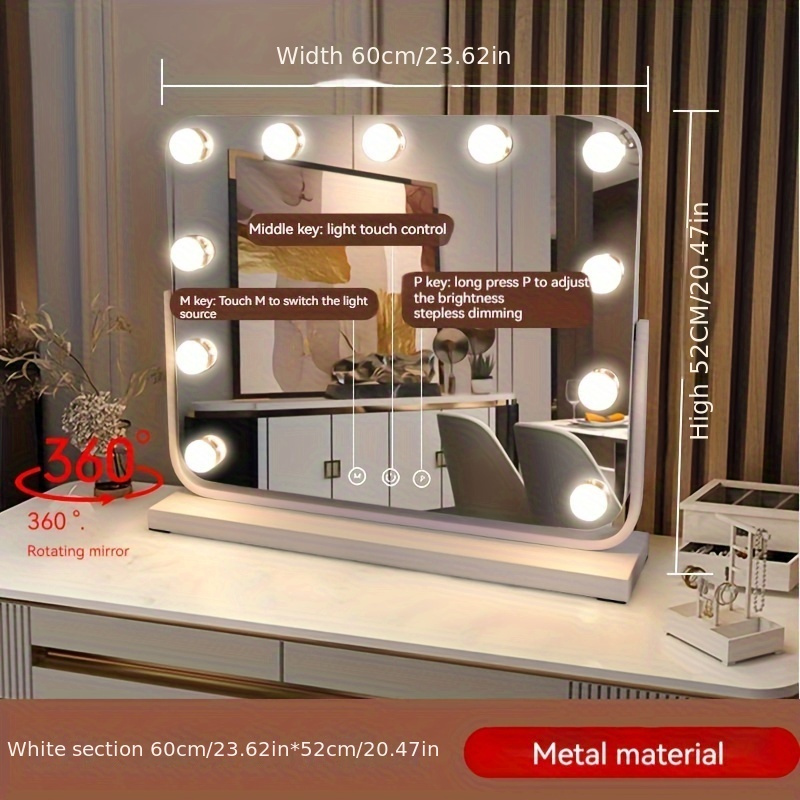 Vanity Mirror With Lights Lighted Makeup Mirror - Temu Japan