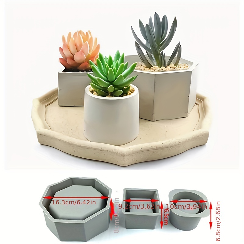 Concrete Planter Molds Silicone Planter Molds for Cement Pot, Round and  Square