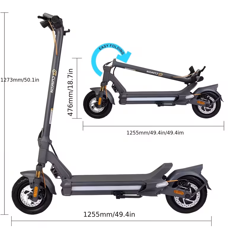 rz800 electric scooter for adults 20 mph 750w to 40 miles long range with off road tires dual brake dual suspension foldable commuting e scooter Product details 0