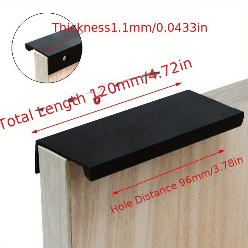TEMU Ensemble de 4 Poignées Métalliques Dissimulées Pour Armoires, Fabriquées En Acier Inoxydable, Idéales Pour Les de Cuisine, Les Tiroirs Et