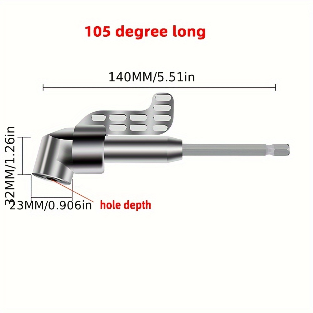 Hex Bit Adjustable 105/90 Degree Angle Screwdriver Socket - Temu