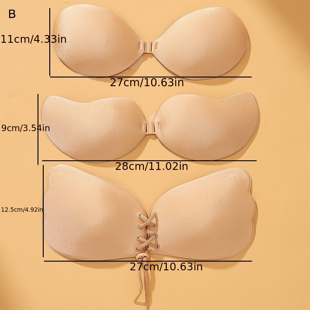 3pcs/set Combination Invisible Bra Gathered Seamless Chest Stickers Reusable Strapless Front Invisible Cover
