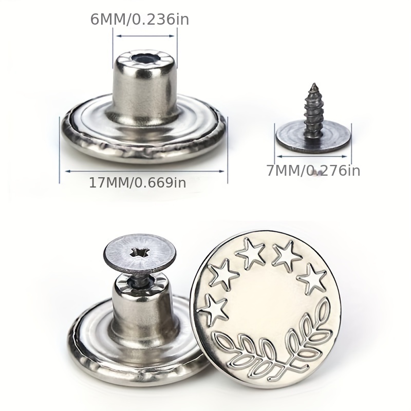 Seamless Buttons Vintage Metal Screw Type Buttons - Temu