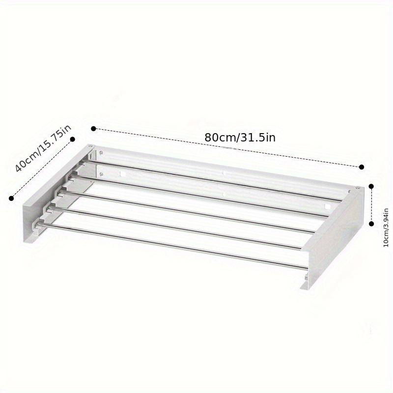 TEMU Wall-mounted Clothes Drying Rack That Folds Away, Of To 45 , With A Width Of Inches And A Length Of 13.1 Feet For Hanging Garments, Drying Racks
