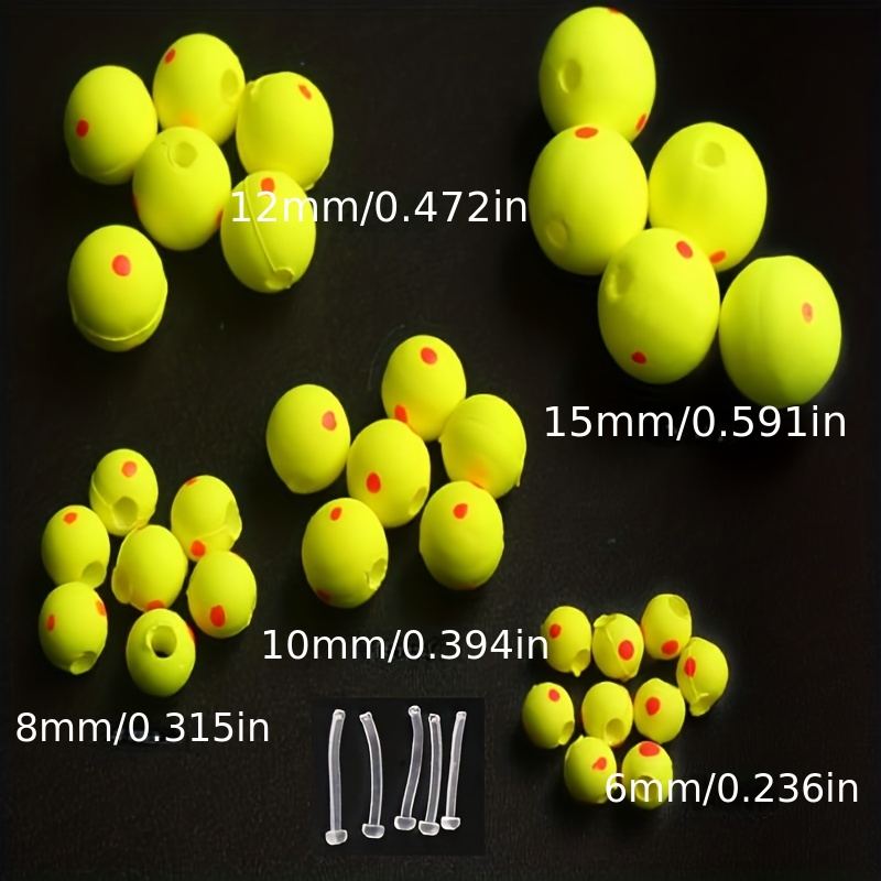 100pcs Transparent Fishing Beads for Smart Fishing - Tied Hook Split Line  Beads - Cross Beads in Multiple Sizes (0.18-0.39in)