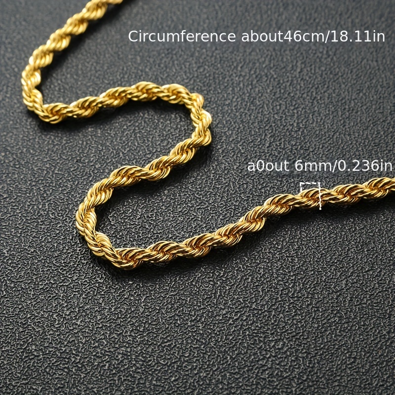 18k Gold plated Twisted Chain Necklace Fashion Versatile - Temu