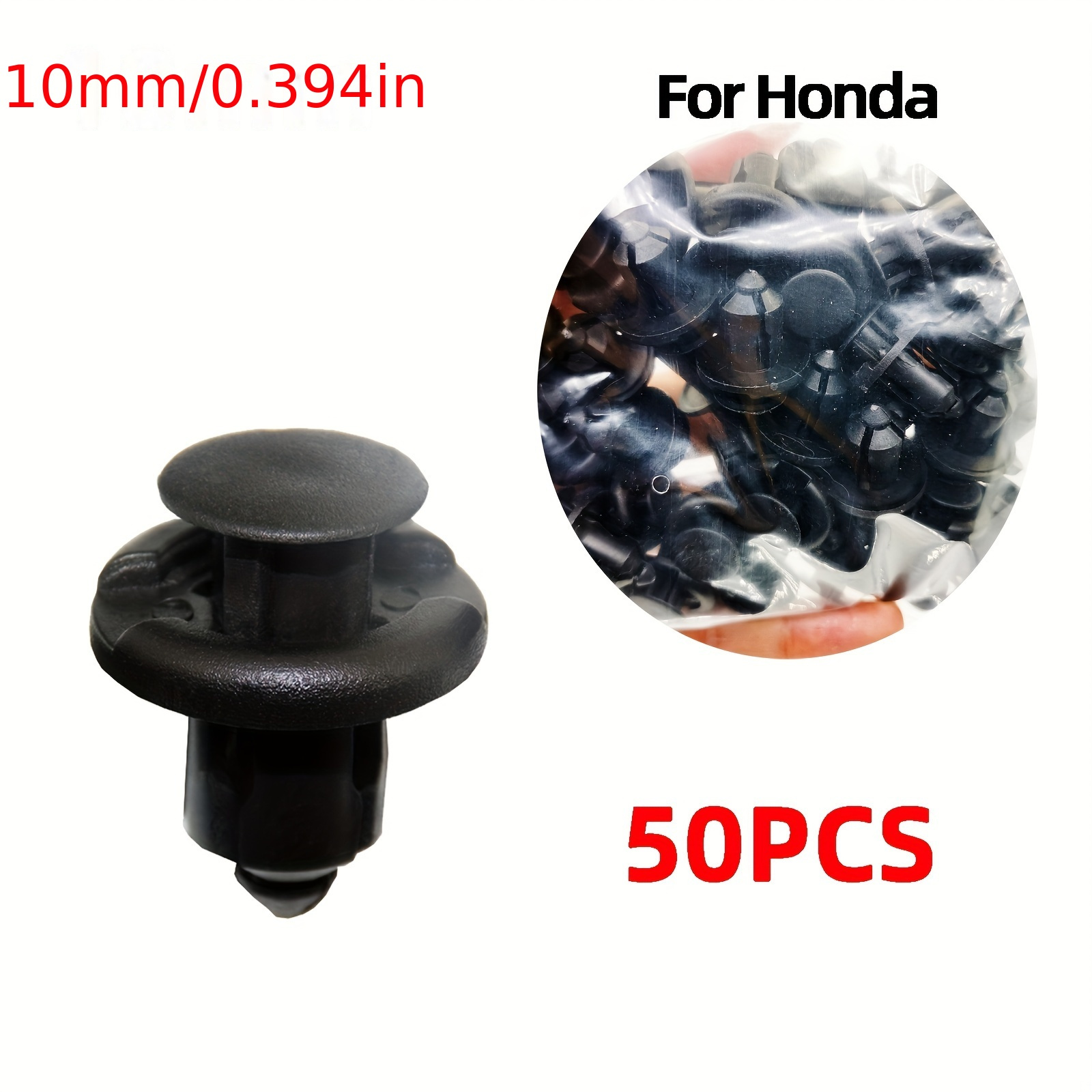 

50pcs 10mm Plastic Rivets Auto Fasteners Clips For Honda For Accord For Civic Cr-v Acura Mdx Tsx Tl Rl Car Bumper Retainer Push Pins B02