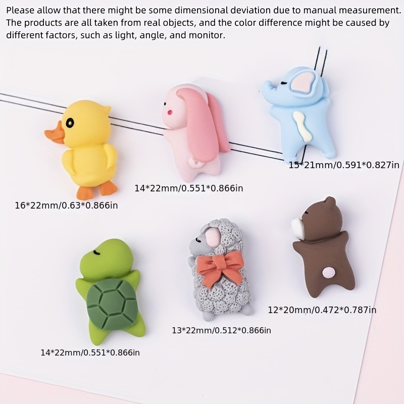 6pcs Mini Anime Car Center Console Ornaments Sleeping Bunny Sheep Bear