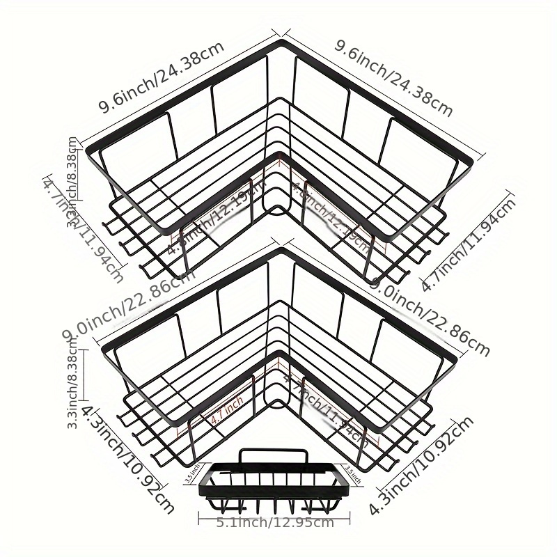  Orimade Corner Shower Caddy Stainless Steel with Hooks