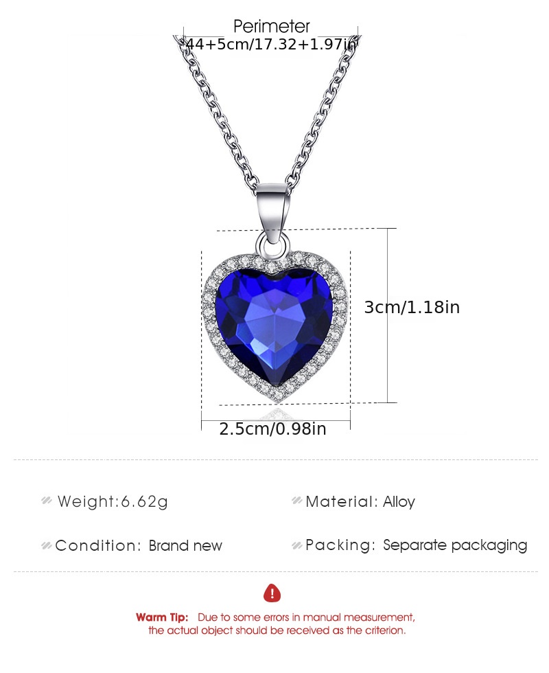 Collar con Colgante de Piedras de Nacimiento en Forma de Corazón y Cadena Brillante para Mujer