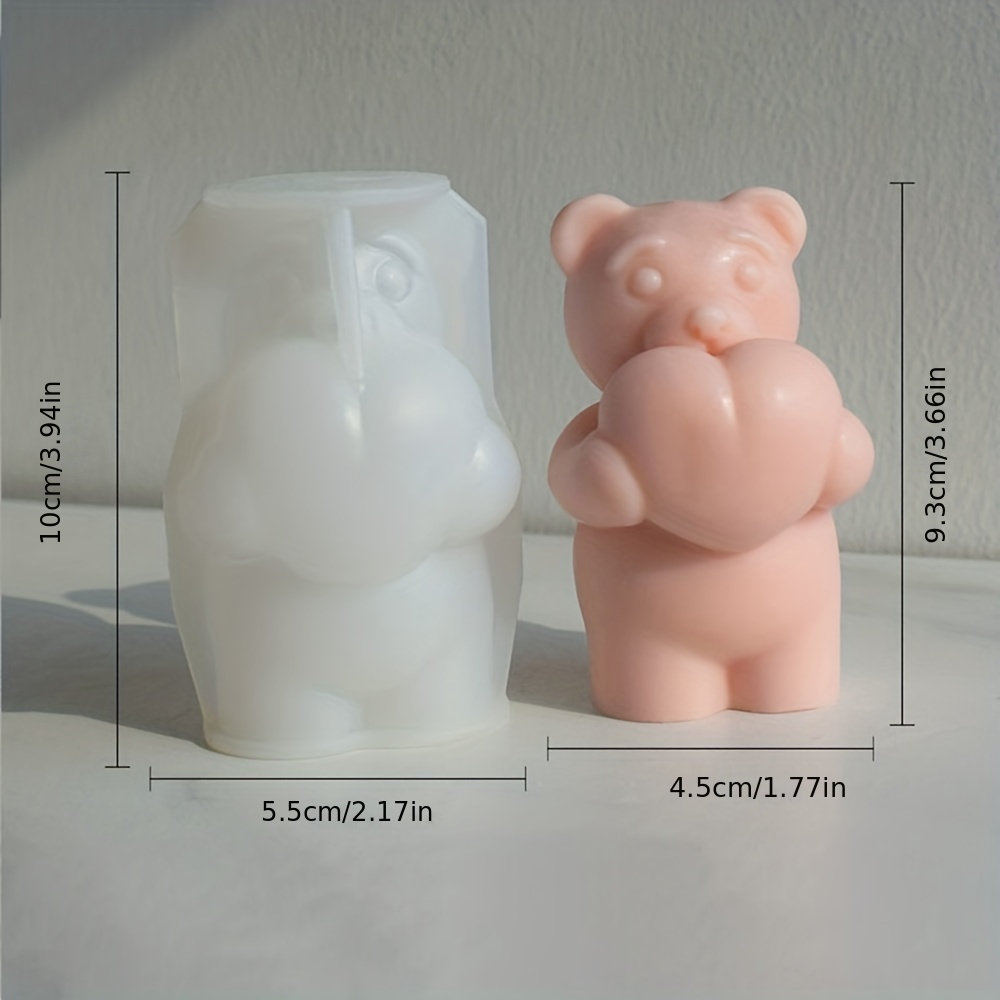 1pc, Bear Silicone Candle Mold 3D Animal Crafts Plaster Resin Mold DIY  Chocolate Soap Ice Cube Baking Mold