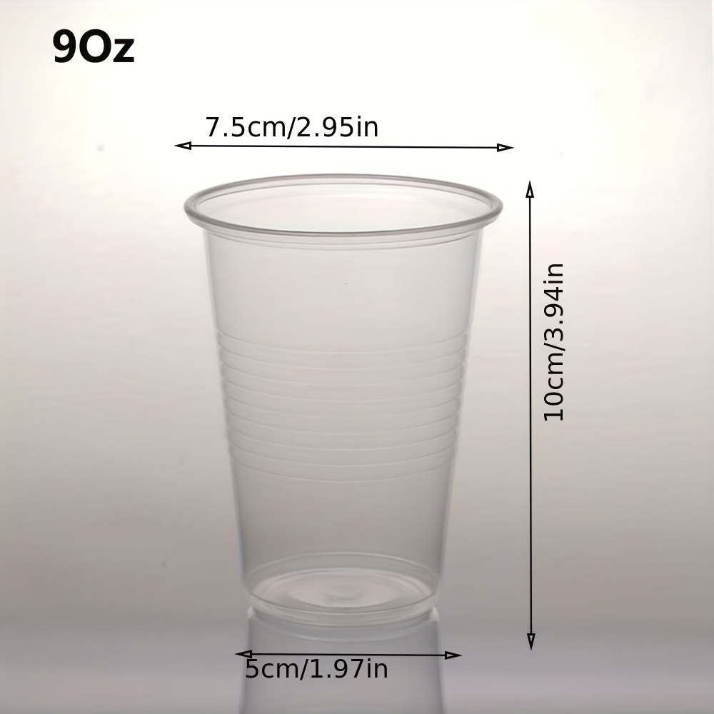pack 100 clear disposable plastic cups in sizes 3 5 5 7 9 - Temu