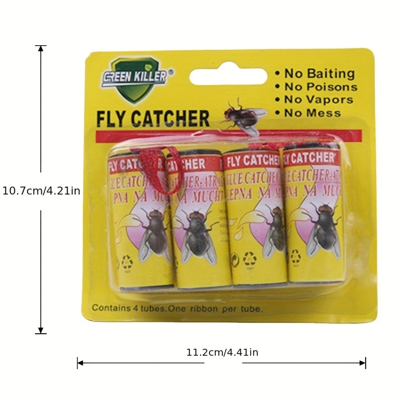 24 Fly Strips Indoor Sticky Hanging with Pins. Paper Tape for Indoors and  Outdoor. Catcher Ribbon Traps Flypaper. Fruit Gnat