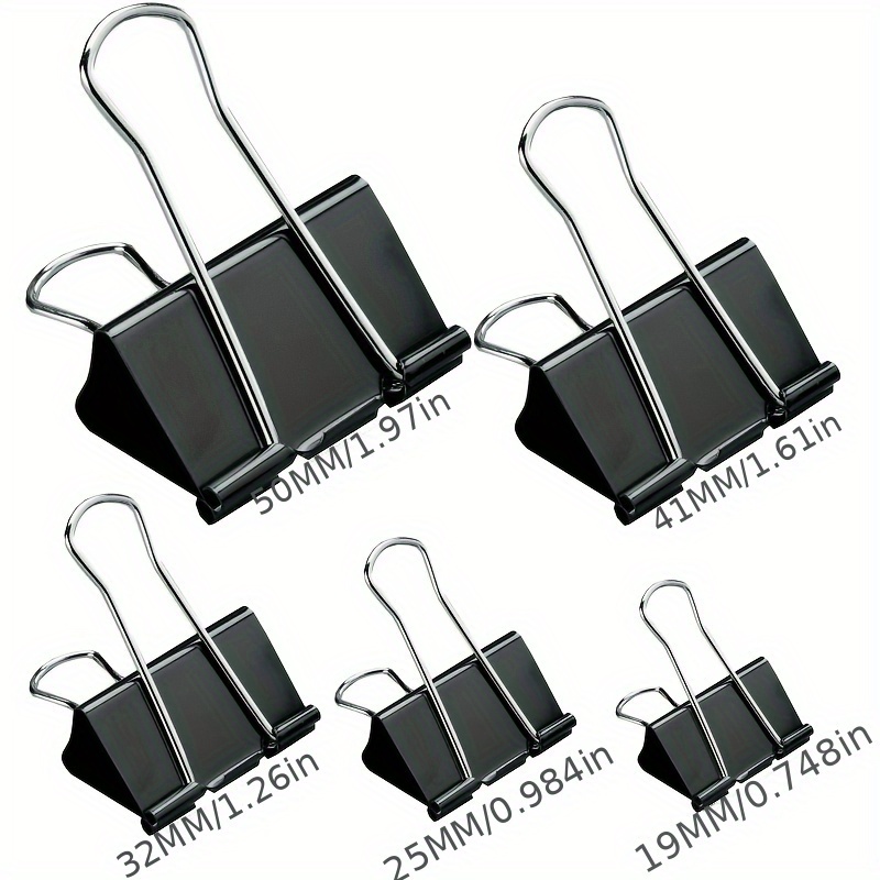 

Black Metal Dovetail Paper Clip Paper Clip 19 25 32 41 51 Mm Foldback Binder Clips Black Grip Clamps Office Stationery Book Clip