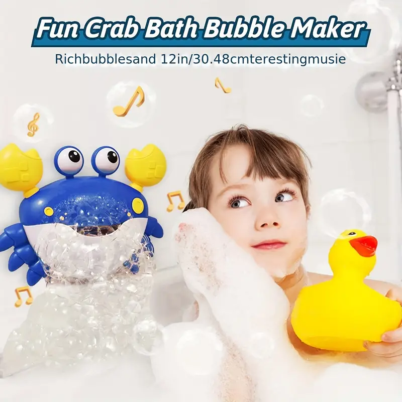 Crab Bath Bubble Maker For Bathtub, Baby Bath Toys For Toddlers 1-3, Bubble  Machine With 12 Music, Bath Tub Toys Infants 3-6-12-18 Months, Boy Girl Ba