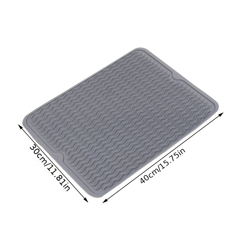 Silicone Dish Drying Mat, Easy clean, Eco-friendly, Heat-resistant Silicone  Mat for Kitchen Counter or Sink, Refrigerator or Drawer liner, Grey