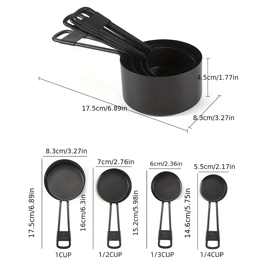 Cucharas Medidoras De Cocina Color Negro Set De 2