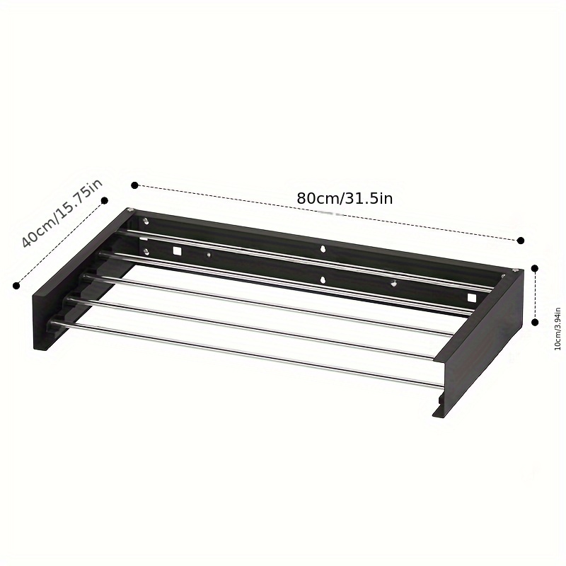TEMU Wall-mounted Clothes Drying Rack That Folds Away, Of To 45 , With A Width Of Inches And A Length Of 13.1 Feet For Hanging Garments, Drying Racks