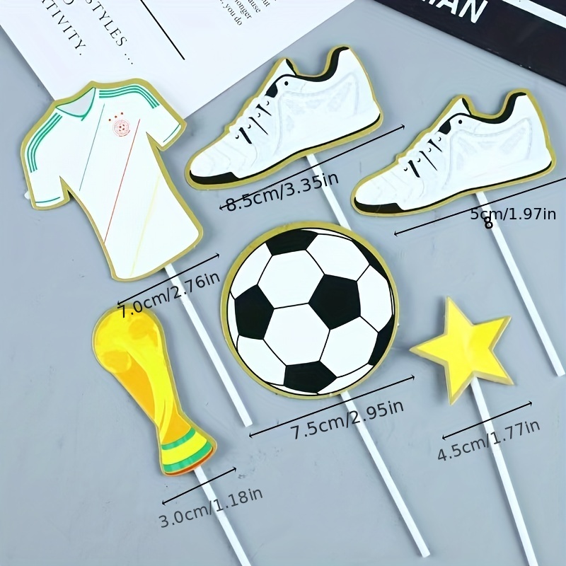 14 piezas de decoración de pastel de fútbol para fiesta temática de fútbol,  decoración de pastel de fútbol, portería de fútbol, jugador de fútbol