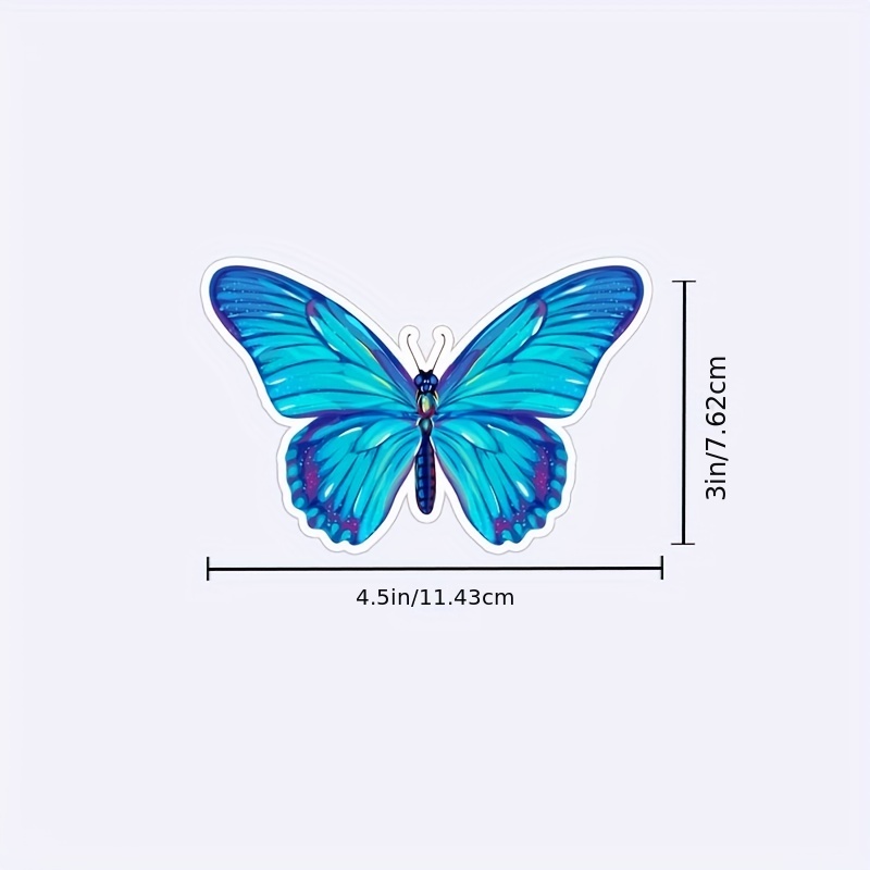 Autocollant papillon, bleu