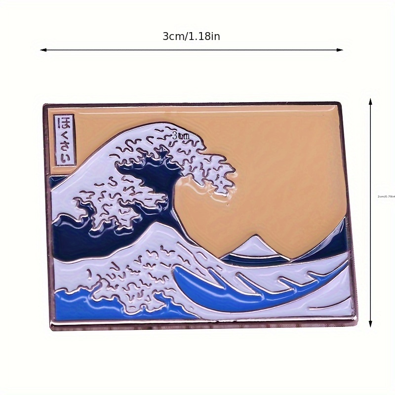 1pc   wave pattern brooch cartoon enamel pin paint badge clothing backpack accessories details 2