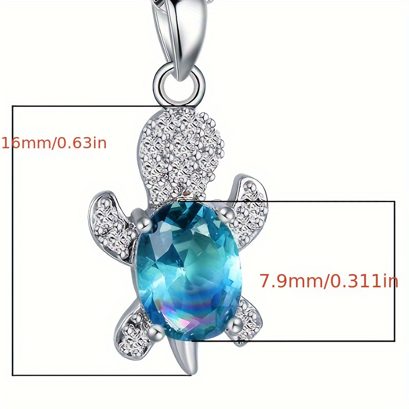 3pcs Synthetic Zirconia Turtle Necklace Earring Set for Various Occasions