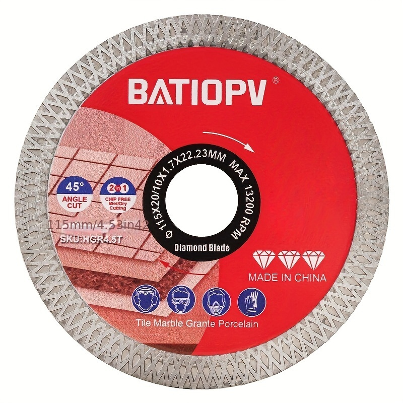 

1pc, Herzo 115mm/4.5inch Disc For Double Fuction Blade For Grinding And Cutting Edge Double Sided Saw Diamond Blade