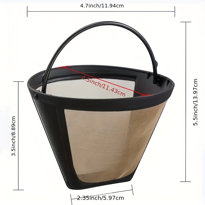  Filtros reutilizables para cafetera de cono n.º 4 para cafetera  Ninja, filtro de cesta permanente de repuesto (2 filtros de café) : Hogar y  Cocina