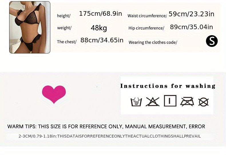 polka dot bra panties sheer plunge bra ruffle thong lingerie set womens lingerie underwear details 3