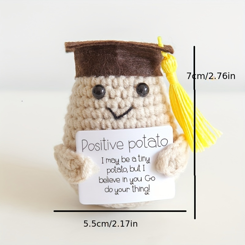 With Positive Card Funny Positive Potato Handmade Wool Knitted