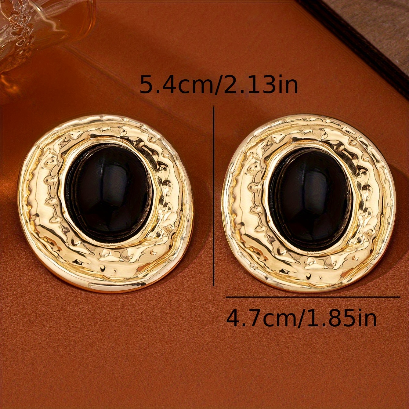 Oval Stud Earrings 18K Plated Sexy Large Statement Earrings Autumn Collection
