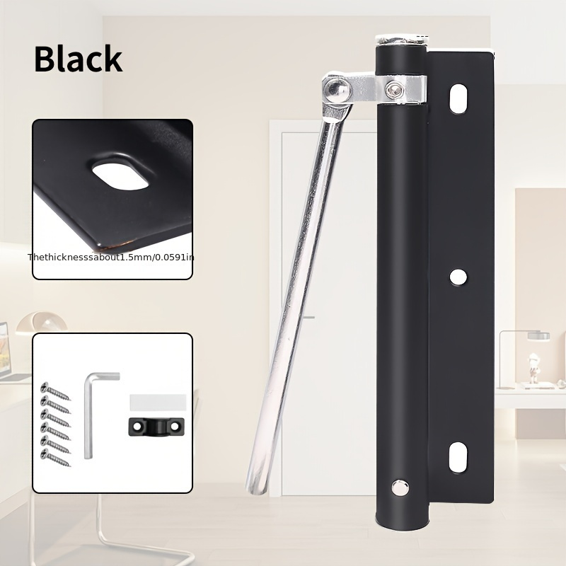 TEMU Quiet & Adjustable Stainless Steel Automatic Door Closer - Rust-proof, Foldable Design For Home And Office Use