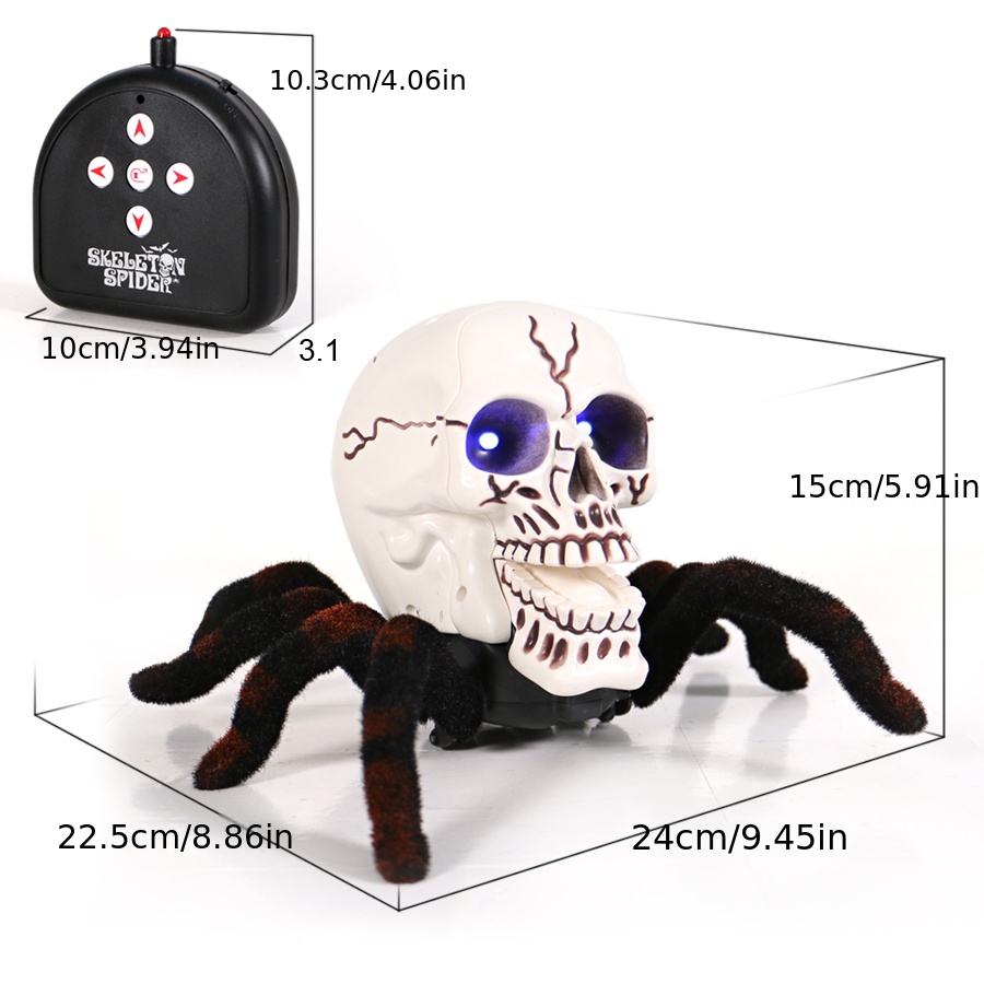 halloween skull spider light infrared shake control four spider skull ghost festival toy details 6