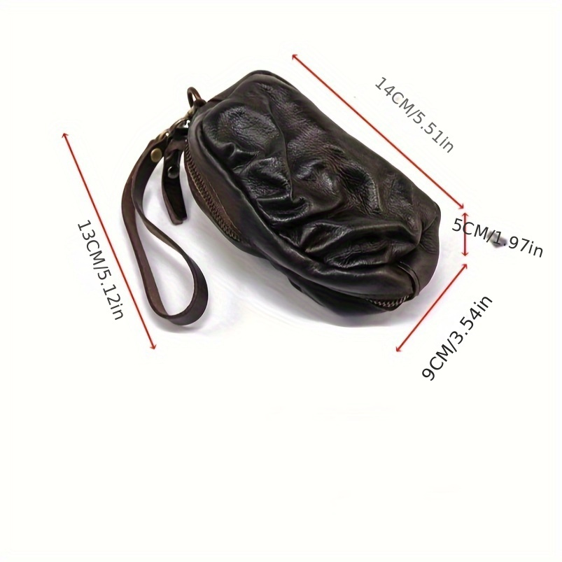 Genuine Leather Casual Zipper Keychain Men Men's Waist - Temu