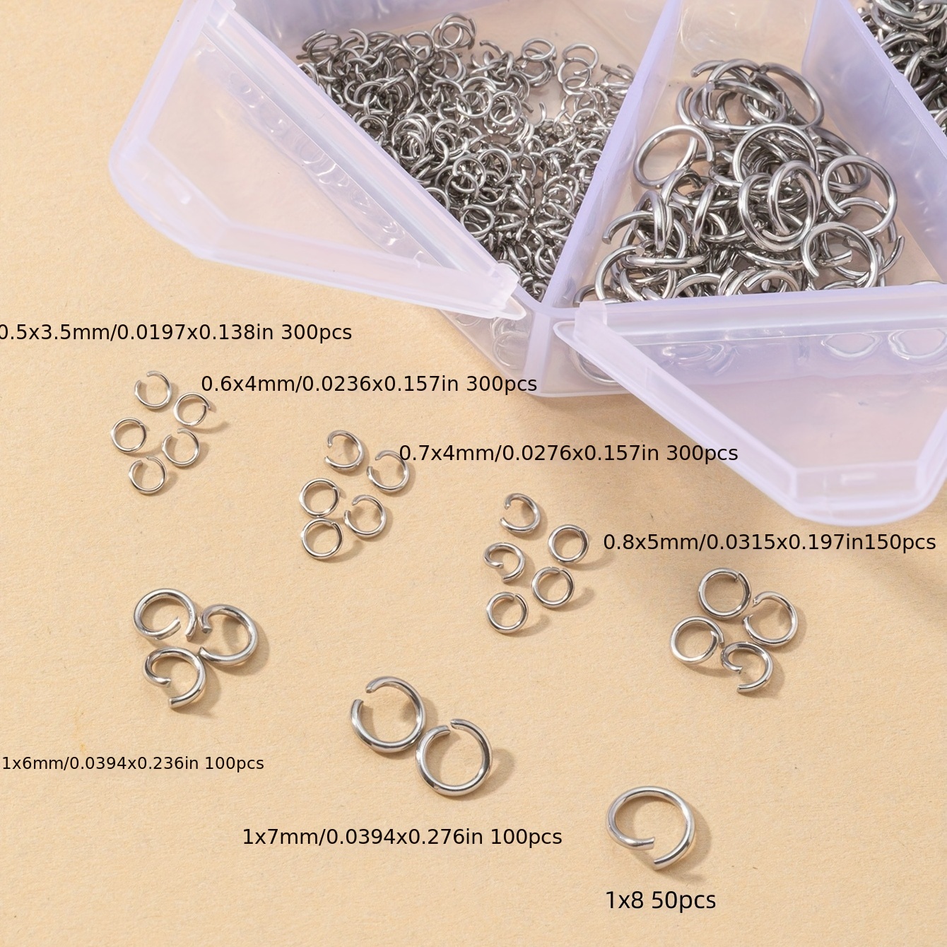 Stainless Steel Rings Jump Rings Small Connection Ring Open - Temu