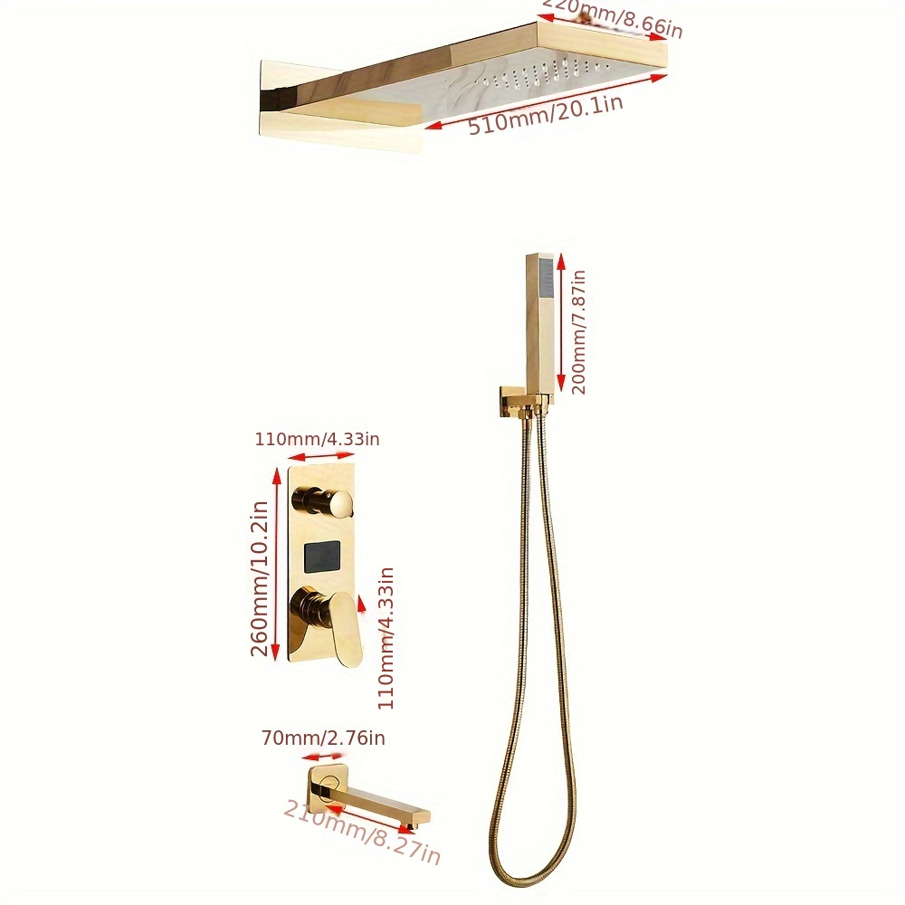 Duschsystem Regendusche Wandmontage Thermostat Duscharmatur Duschpaneel DE