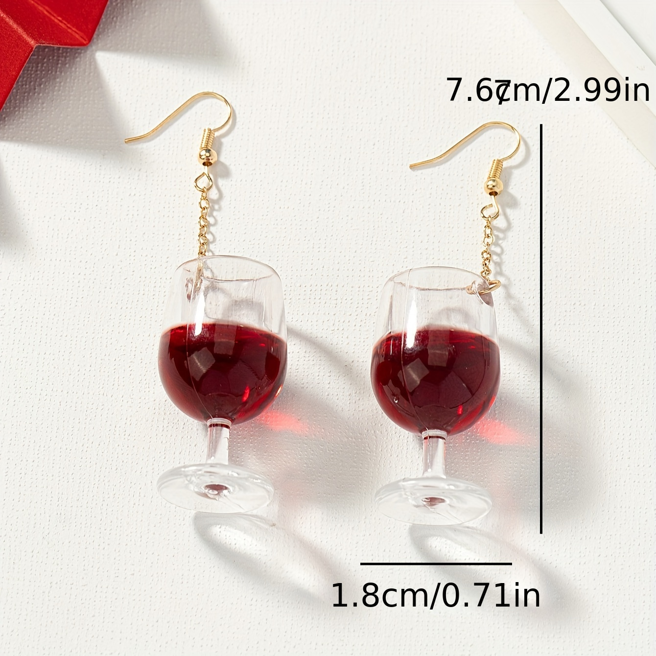 Dangle Earrings 14k Plated Wine Cup Pair Funny Party Accessories