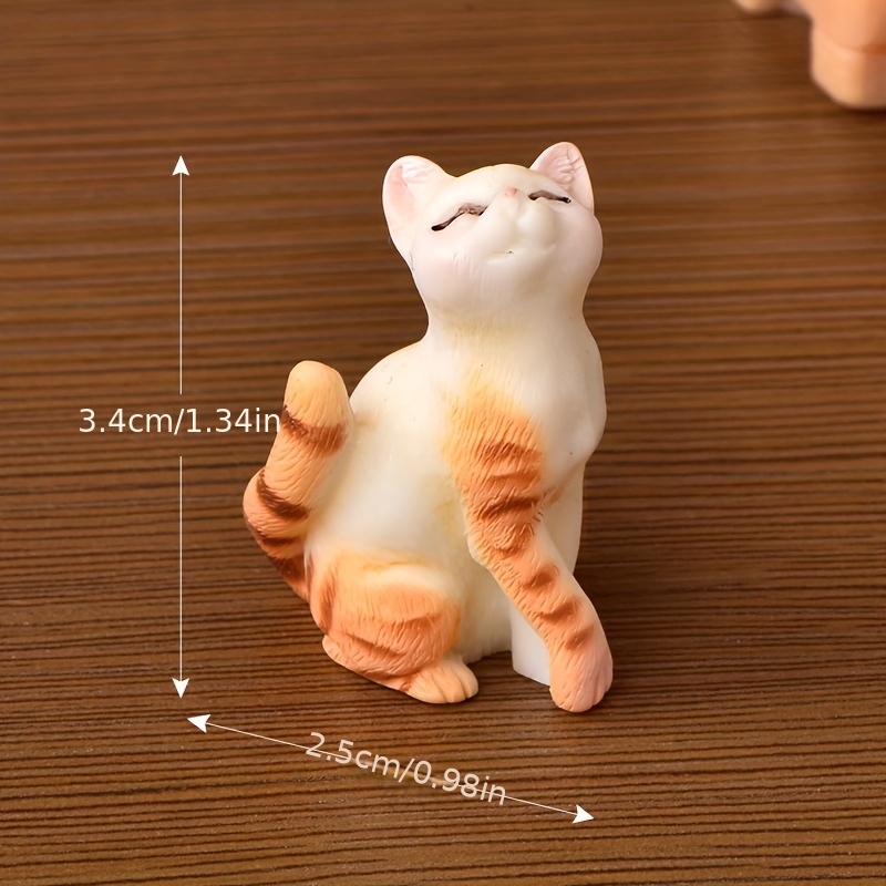 CAXUSD 4 Pcs Casa De Bonecas Gato Laranja Gato Modelo Animal Ornamento De  Mini Gato Enfeite De Gatinho Miniatura De Gatinho Jogo De Estatuetas De Gato  Acessórios Para Gatos O Gato Resina 