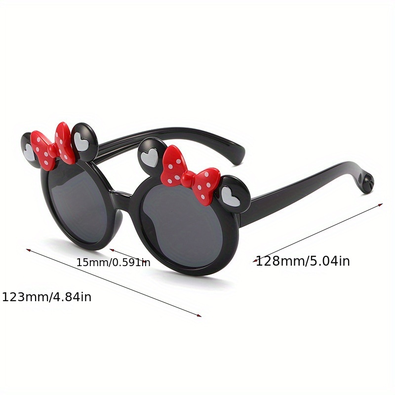 Cartoon New Mickey Minni Mouse Children Clamshell Shaped Sunglasses Bowknot  Anti-Uv Fashion Girl Accessories Gift Toy Glasses